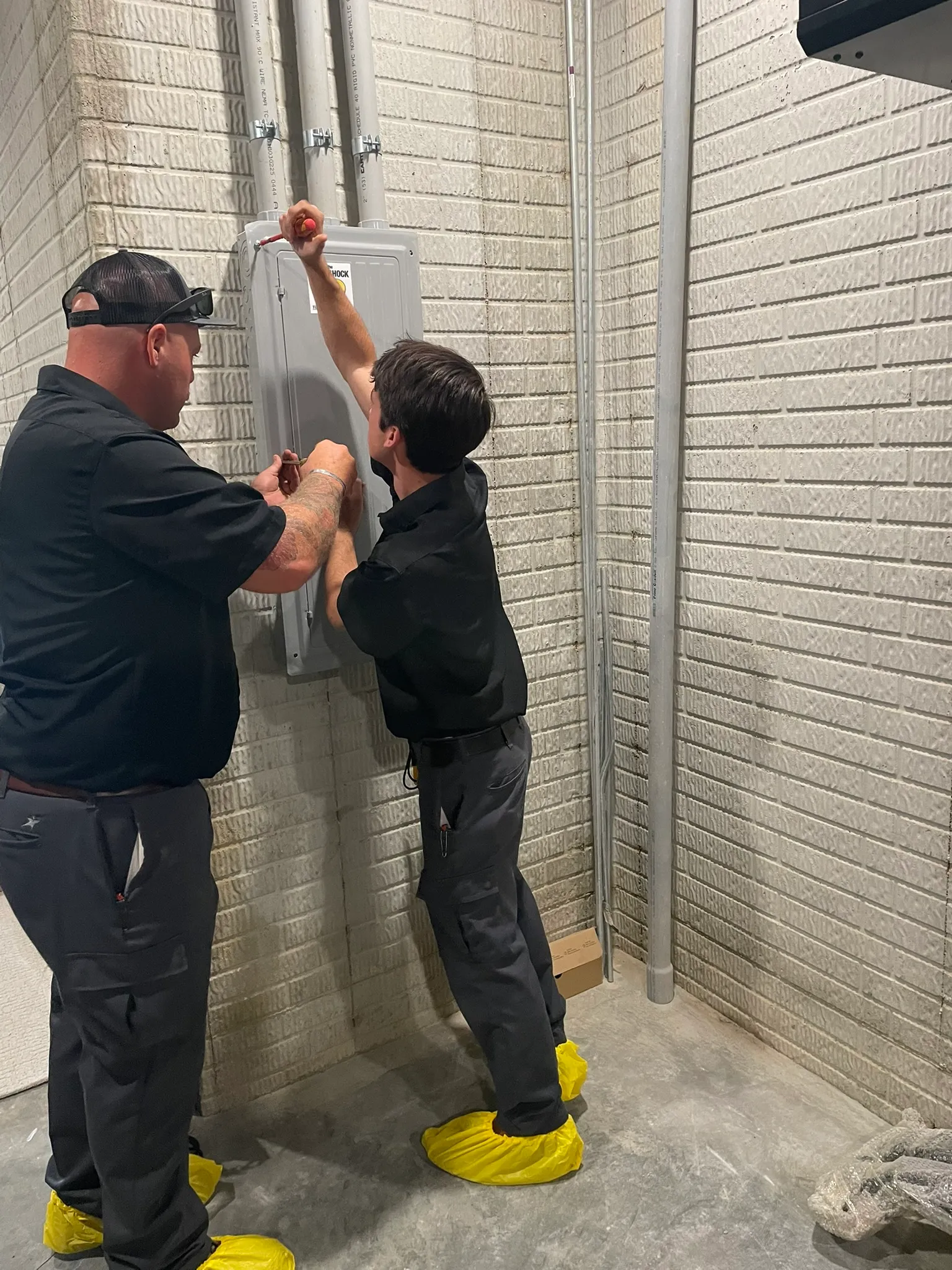 Professional remodel electrical work in progress