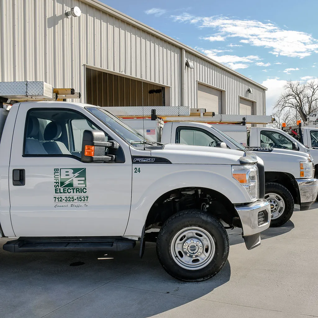 Bluffs Electric service trucks