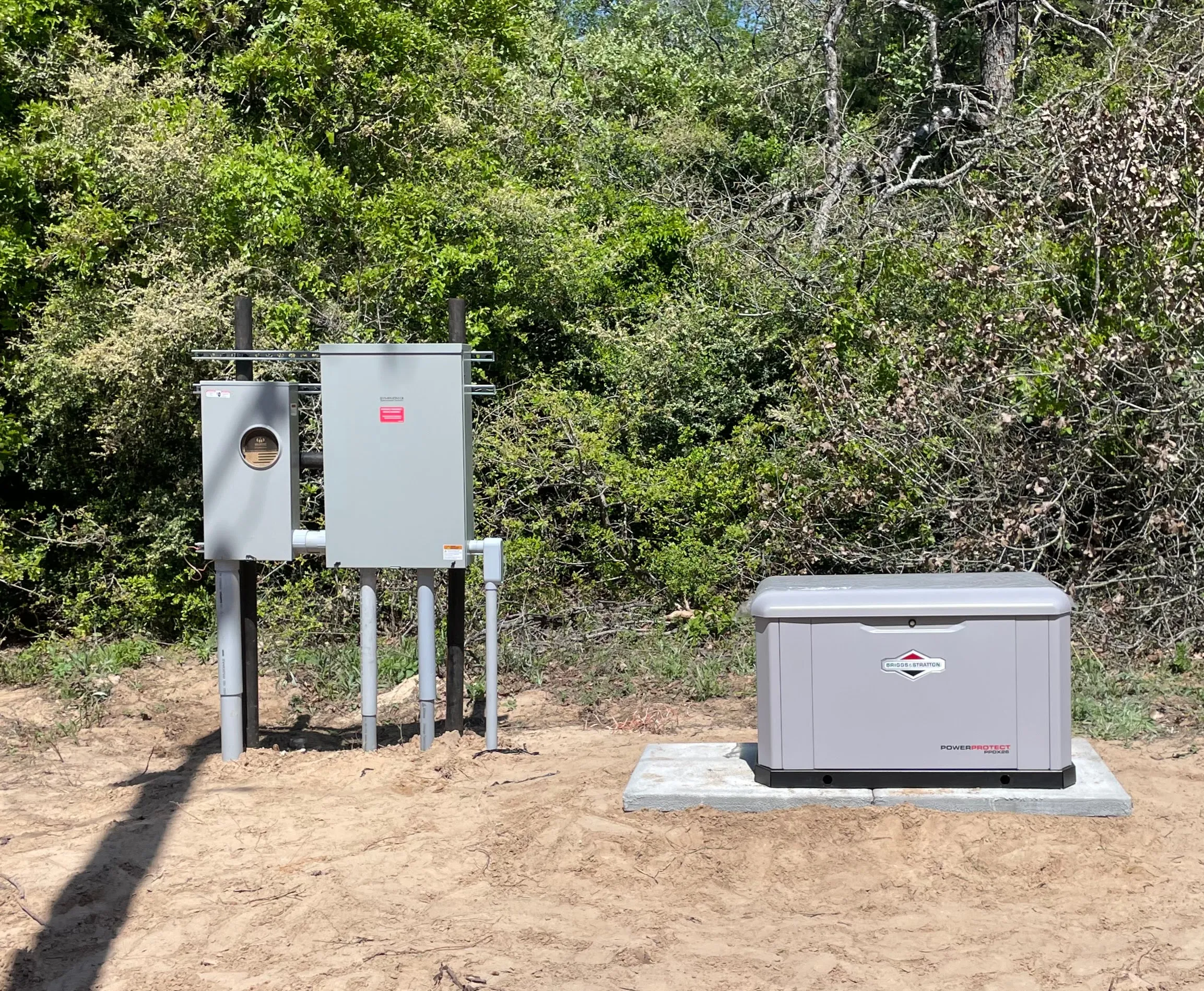 Automatic transfer switch installation for a Generac home standby generator