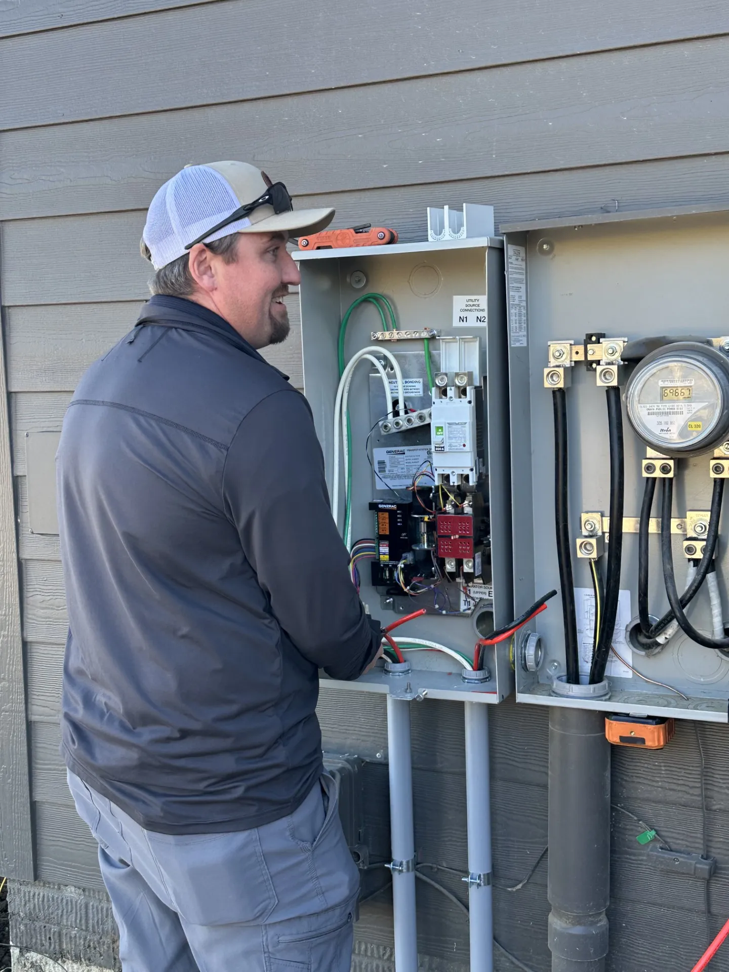 New dedicated circuit wiring installed for a home workshop in Council Bluffs